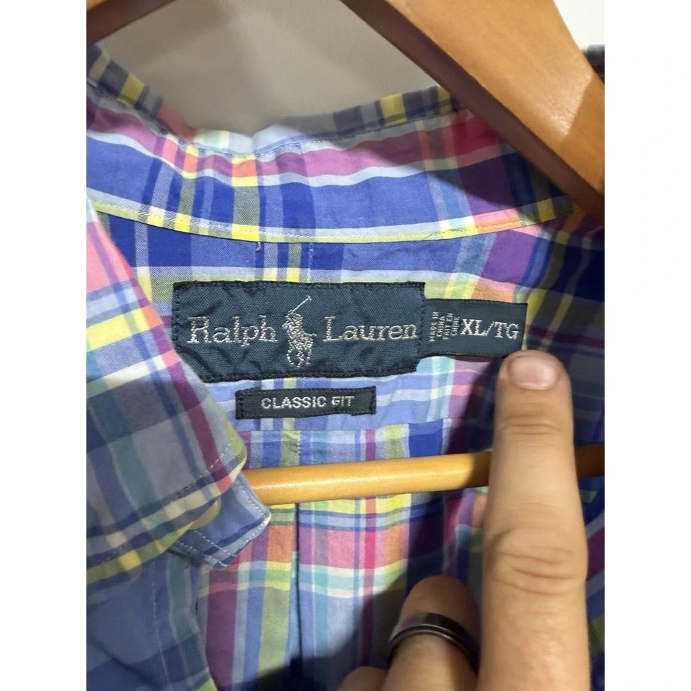 Polo Ralph Lauren Men's XL Classic Fit Plaid Short Sleeve Button-Down Shirt